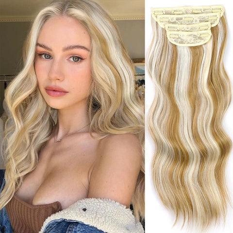 4pcs/set Long Wavy Hair Extensions Clip In Hair Extensions