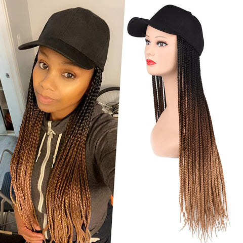 24inch Long Braiding Hair Baseball Cap Wig Box Braid wig