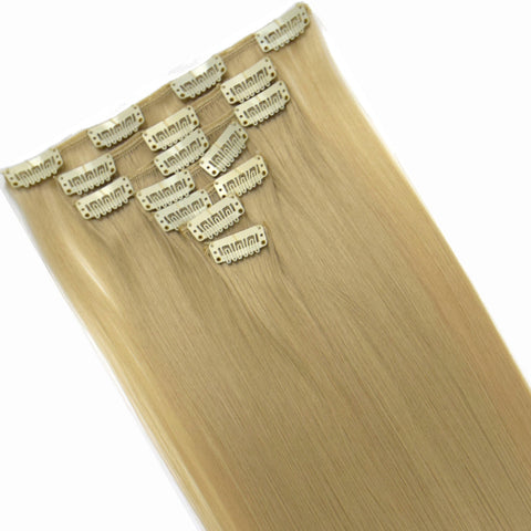 16 Clips Long Straight Hair Extensions