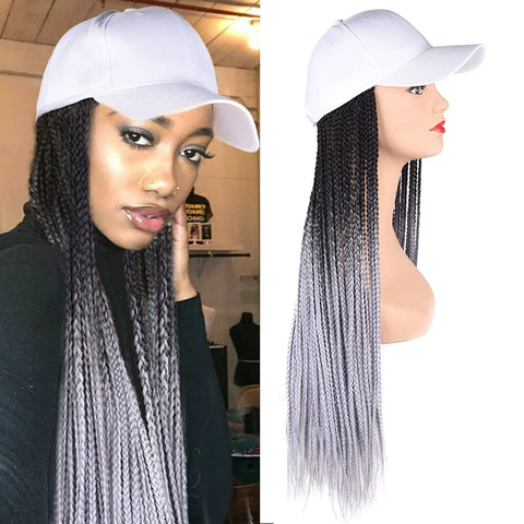 24inch Long Braiding Hair Baseball Cap Wig Box Braid wig