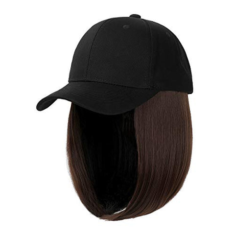 Ins Hot Baseball Cap with 14'' Hair Extensions Adjustable Wig