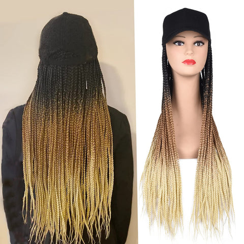 24inch Long Braiding Hair Baseball Cap Wig Box Braid wig