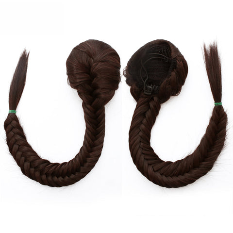 20 Inch Braided Ponytail  Drawstring Ponytail Clip In Hair Extension Ponytail