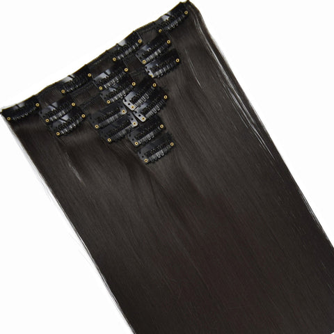 16 Clips Long Straight Hair Extensions