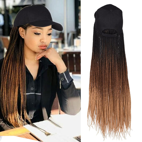 24inch Long Braiding Hair Baseball Cap Wig Box Braid wig