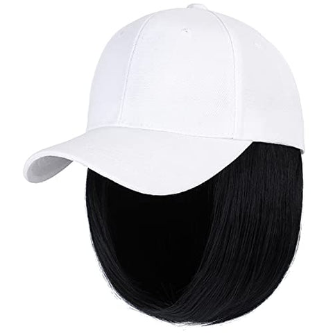 Ins Hot Baseball Cap with 14'' Hair Extensions Adjustable Wig