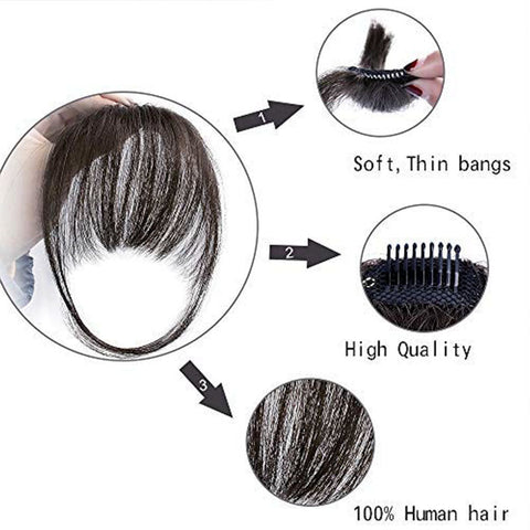 Clip in Bangs 100% Human Hair Extensions Air Bangs