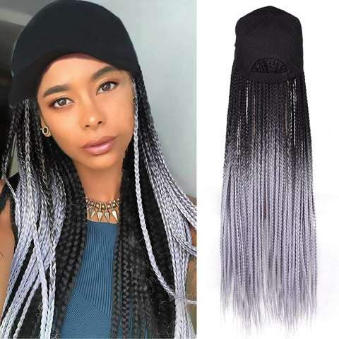 24inch Long Braiding Hair Baseball Cap Wig Box Braid wig