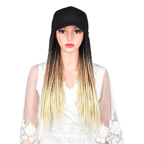 24inch Long Braiding Hair Baseball Cap Wig Box Braid wig