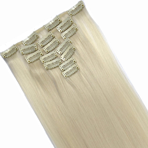 16 Clips Long Straight Hair Extensions