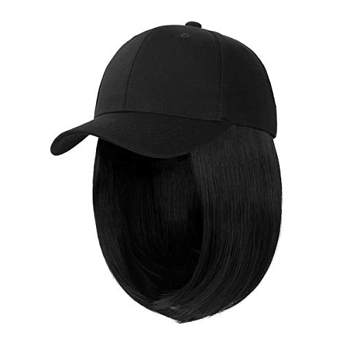 Ins Hot Baseball Cap with 14'' Hair Extensions Adjustable Wig