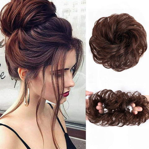 100% Human Hair Curly Bun