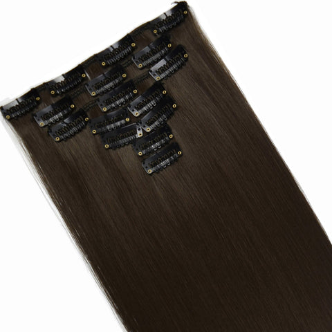 16 Clips Long Straight Hair Extensions