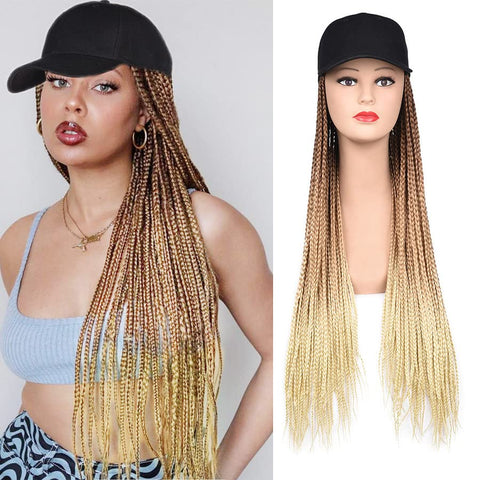 24inch Long Braiding Hair Baseball Cap Wig Box Braid wig