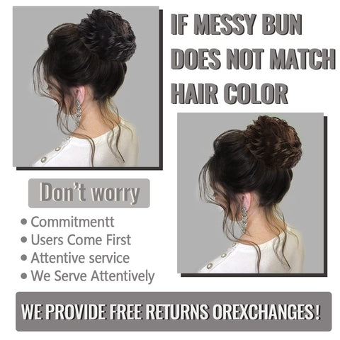 100% Human Hair Curly Bun