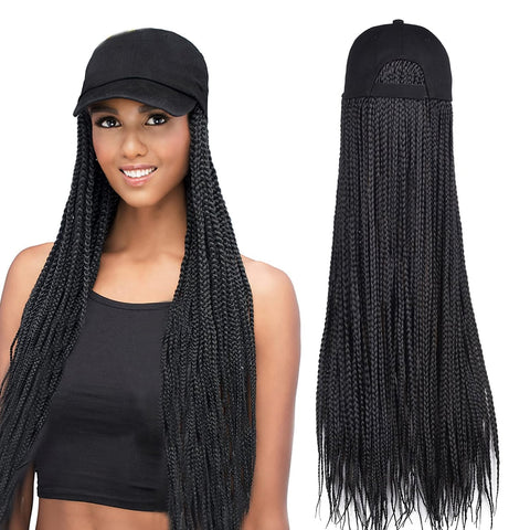 24inch Long Braiding Hair Baseball Cap Wig Box Braid wig