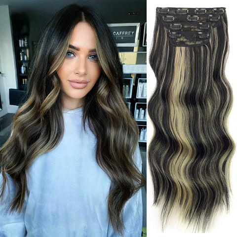 4pcs/set Long Wavy Hair Extensions Clip In Hair Extensions