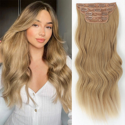 4pcs/set Long Wavy Hair Extensions Clip In Hair Extensions