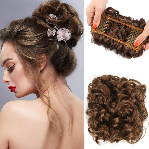 Short Messy Curly Dish Hair Bun Extension【Buy 2 for free shipping】