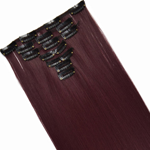 16 Clips Long Straight Hair Extensions