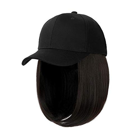 Ins Hot Baseball Cap with 14'' Hair Extensions Adjustable Wig