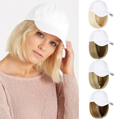 Ins Hot Baseball Cap with 14'' Hair Extensions Adjustable Wig