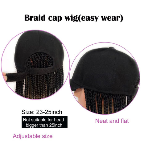 24inch Long Braiding Hair Baseball Cap Wig Box Braid wig