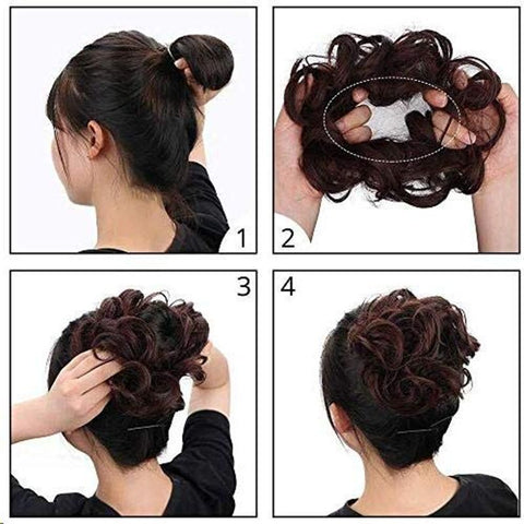 100% Human Hair Curly Bun