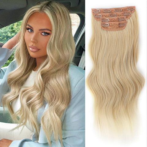 4pcs/set Long Wavy Hair Extensions Clip In Hair Extensions