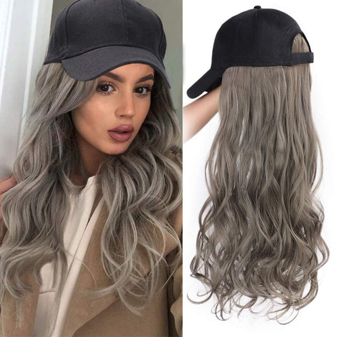 2023 Ins Hot Brown Black Wave Wig With Hat