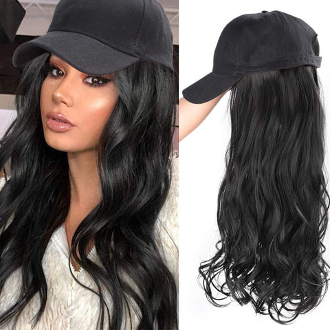 2023 Ins Hot Brown Black Wave Wig With Hat